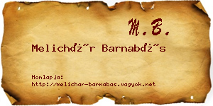 Melichár Barnabás névjegykártya